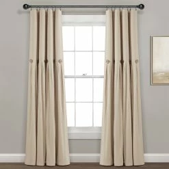 Discount ❤️ Lush Decor Linen Button 100 Percent Lined Blackout Window Curtain Panel Single ✔️ -Lush Decor Shop Lush Decor Linen Button 100 Percent Lined Blackout Window Curtain Panel Single 4