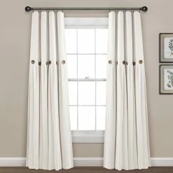 Discount ❤️ Lush Decor Linen Button 100 Percent Lined Blackout Window Curtain Panel Single ✔️ -Lush Decor Shop Lush Decor Linen Button 100 Percent Lined Blackout Window Curtain Panel Single 6