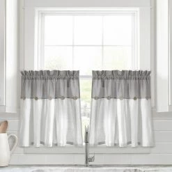 Promo π€© Lush Decor Linen Button Kitchen Tier Window Curtain Panel Pair Gray π₯ 20 Promo π€© Lush Decor Linen Button Kitchen Tier Window Curtain Panel Pair Gray π₯ -Lush Decor Shop Lush Decor Linen Button Kitchen Tier Window Curtain Panel Pair 5