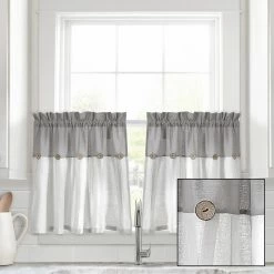 Promo π€© Lush Decor Linen Button Kitchen Tier Window Curtain Panel Pair Gray π₯ 23 Promo π€© Lush Decor Linen Button Kitchen Tier Window Curtain Panel Pair Gray π₯ -Lush Decor Shop Lush Decor Linen Button Kitchen Tier Window Curtain Panel Pair 8