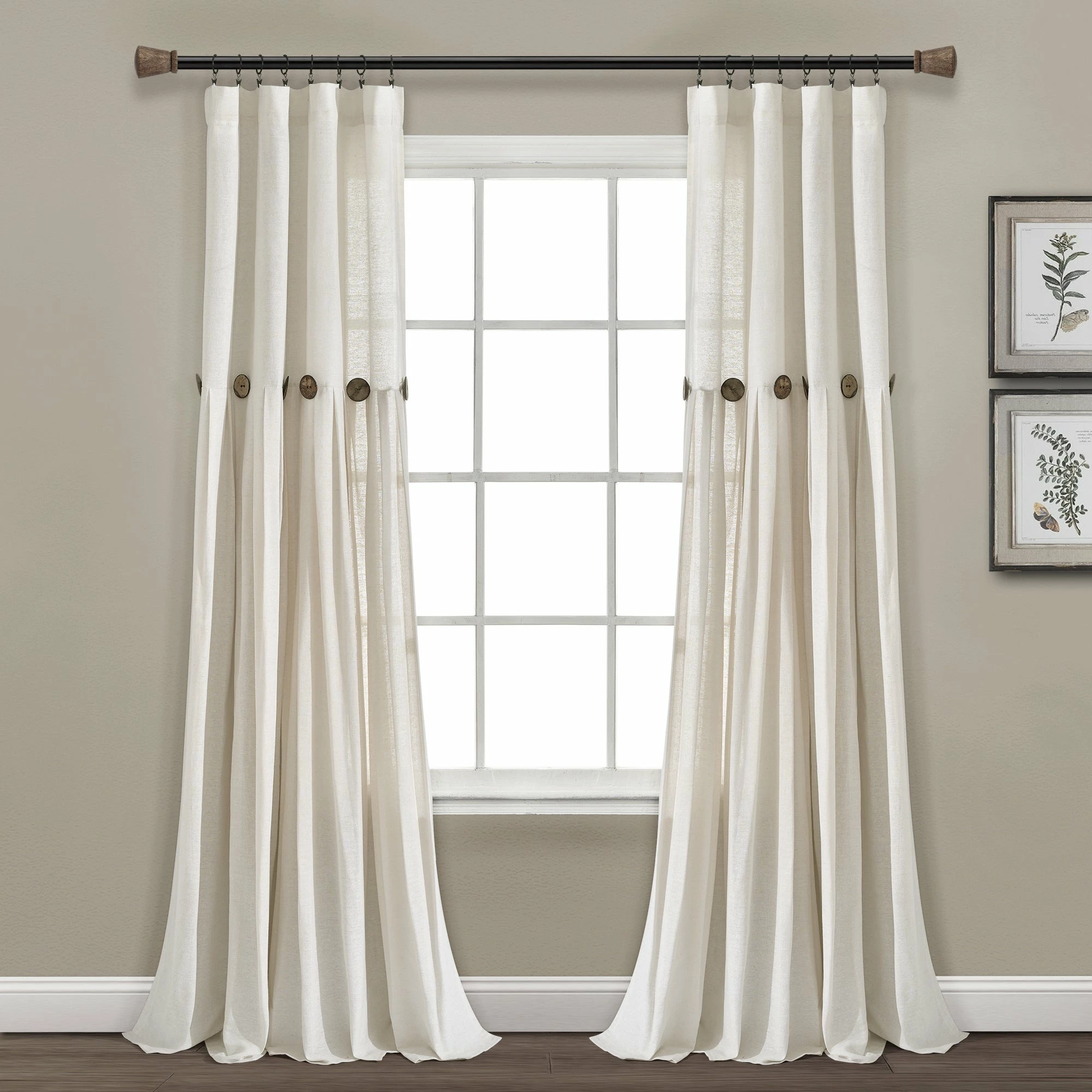 Flash Sale 🔥 Lush Decor Linen Button New Window Curtain Single Panel - 108" X 40" Off-white 🌟 12 Flash Sale 🔥 Lush Decor Linen Button New Window Curtain Single Panel - 108" X 40" Off-white 🌟 - Image 12