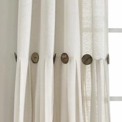 Flash Sale 🔥 Lush Decor Linen Button New Window Curtain Single Panel - 108" X 40" Off-white 🌟 27 Flash Sale 🔥 Lush Decor Linen Button New Window Curtain Single Panel - 108" X 40" Off-white 🌟 -Lush Decor Shop Lush Decor Linen Button New Window Curtain Single Panel 12