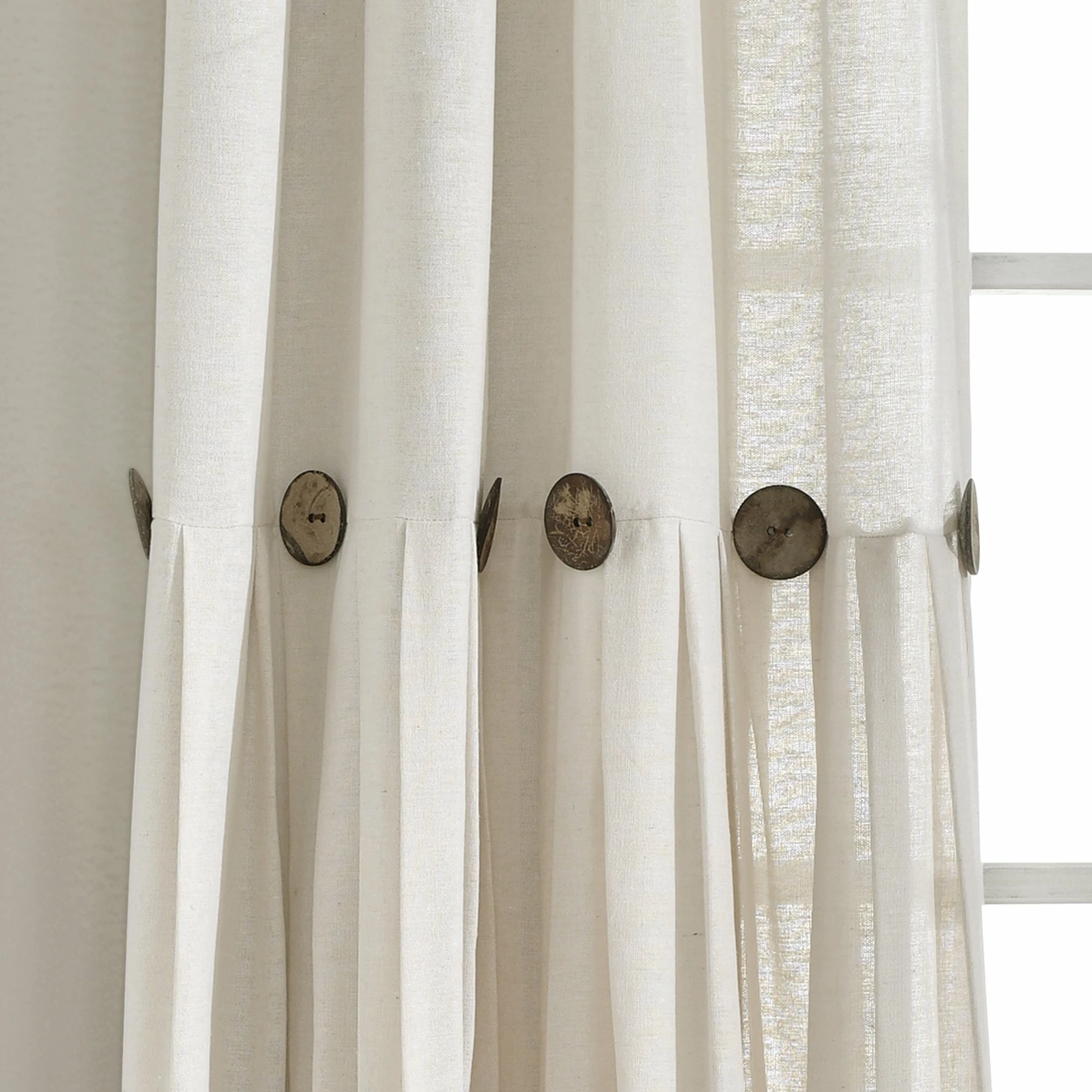 Flash Sale 🔥 Lush Decor Linen Button New Window Curtain Single Panel - 108" X 40" Off-white 🌟 13 Flash Sale 🔥 Lush Decor Linen Button New Window Curtain Single Panel - 108" X 40" Off-white 🌟 - Image 13