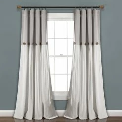Flash Sale 🔥 Lush Decor Linen Button New Window Curtain Single Panel - 108" X 40" Off-white 🌟