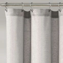 Budget 👍 Lush Decor Two-tone Linen Button Shower Curtain Dark Gray ✔️ -Lush Decor Shop Lush Decor Linen Button Shower Curtain 2