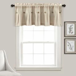 Buy ✔️ Lush Decor Linen Button Window Curtain Valance 🎁 -Lush Decor Shop Lush Decor Linen Button Window Curtain Valance 4