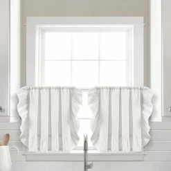 Best deal 😉 Lush Decor Linen Ruffle Kitchen Tier Window Curtain Panel Pair 👍