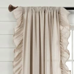 Buy 🥰 Lush Decor Linen Ruffle Window Curtain Panel (Single) 😀 -Lush Decor Shop Lush Decor Linen Ruffle Window Curtain Panel 28Single29 12