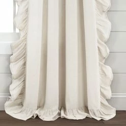 Buy 🥰 Lush Decor Linen Ruffle Window Curtain Panel (Single) 😀 -Lush Decor Shop Lush Decor Linen Ruffle Window Curtain Panel 28Single29 6