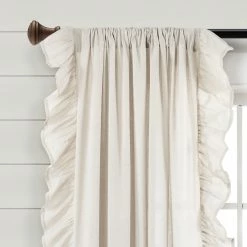 Buy 🥰 Lush Decor Linen Ruffle Window Curtain Panel (Single) 😀 -Lush Decor Shop Lush Decor Linen Ruffle Window Curtain Panel 28Single29 7