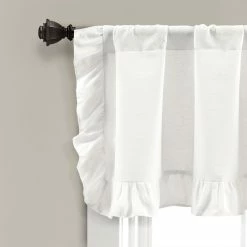 Cheap 🔔 Lush Decor Linen Ruffle Window Curtain Valance - 58" X 18" 🔥 -Lush Decor Shop Lush Decor Linen Ruffle Window Curtain Valance 3