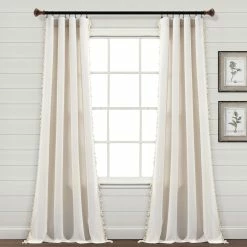 Best deal ⌛ Lush Decor Linen Tassel Window Curtain Panel (Single Panel) - 84" X 40" - 84" X 40" Light Gray 🛒