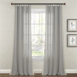 Best deal ⌛ Lush Decor Linen Tassel Window Curtain Panel (Single Panel) - 84" X 40" - 84" X 40" Light Gray 🛒 -Lush Decor Shop Lush Decor Linen Tassel Window Curtain Panel 28Single Panel29 3