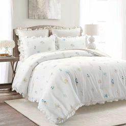 Best Pirce 🤩 Lush Decor Livia Flora Silver-Infused Antimicrobial Reversible 5 Piece Comforter Set 👏