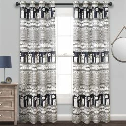 Budget 🌟 Lush Decor Llama Stripe Room Darkening Window Curtain Panel Pair Navy 😉