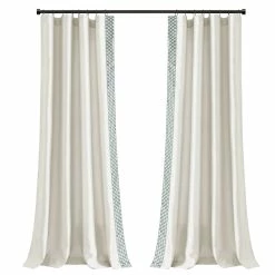 Flash Sale 🧨 Lush Decor Luxury Mid Century Geo Faux Silk Jacquard Border Window Curtain Panel Single Light Gray/blue 👍 -Lush Decor Shop Lush Decor Luxury Mid Century Geo Faux Silk Jacquard Border Window Curtain Panel Single 11