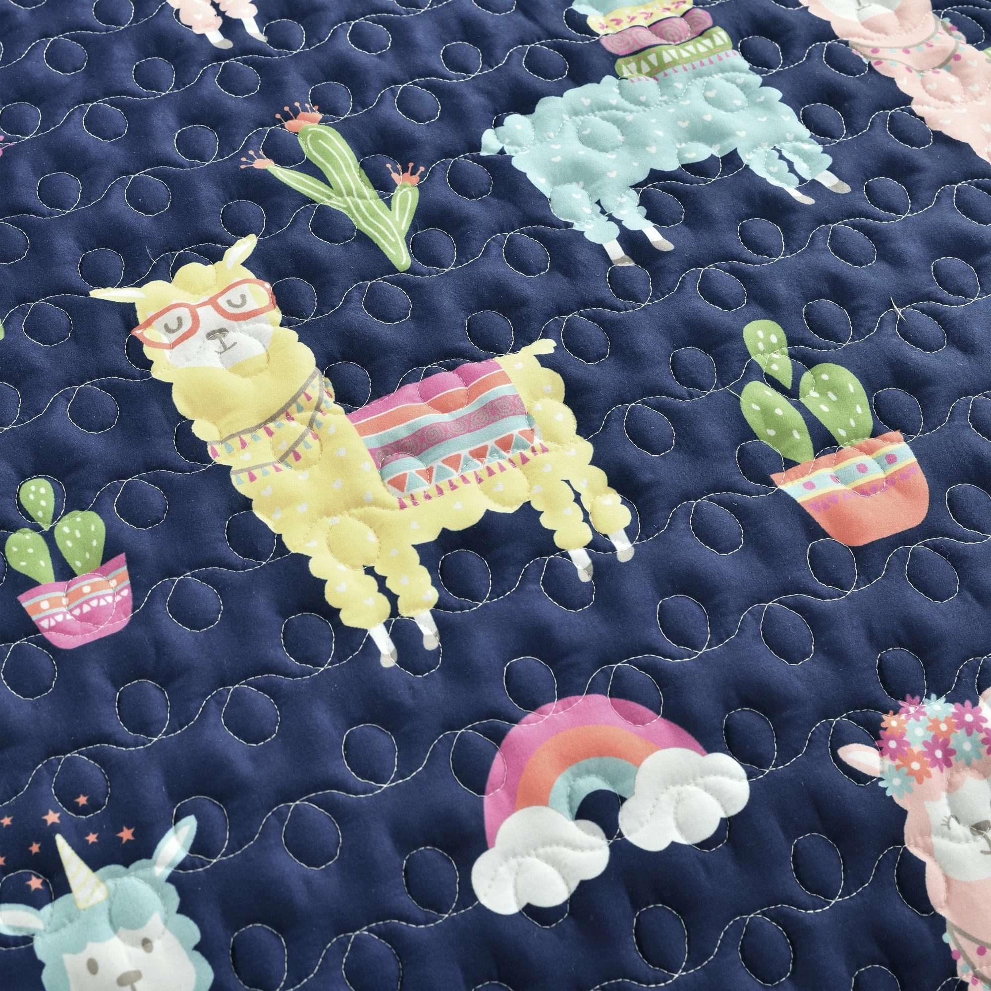 Hot Sale π― Lush Decor Make A Wish Southwest Llama Cactus Reversible Print Quilt Set White & Blush β¨ 7 Hot Sale π― Lush Decor Make A Wish Southwest Llama Cactus Reversible Print Quilt Set White & Blush β¨ - Image 7