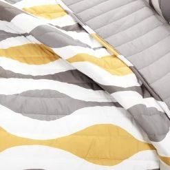 Best reviews of 👏 Lush Decor Mid Century Geo 3 Piece Quilt Set Gold & Gray 👏 -Lush Decor Shop Lush Decor Mid Century Geo 3 Piece Quilt Set 4