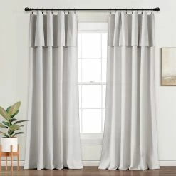 Top 10 🛒 Lush Decor Modern Faux Linen Embroidered Edge With Attached Valance Window Curtain Panels Set Navy 🤩 -Lush Decor Shop Lush Decor Modern Faux Linen Embroidered Edge With Attached Valance Window Curtain Panels Set 2