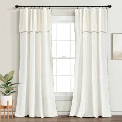 Top 10 🛒 Lush Decor Modern Faux Linen Embroidered Edge With Attached Valance Window Curtain Panels Set Navy 🤩 -Lush Decor Shop Lush Decor Modern Faux Linen Embroidered Edge With Attached Valance Window Curtain Panels Set 3