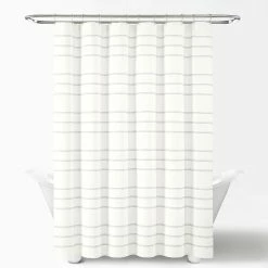 Budget 🥰 Lush Decor Modern Galaxy Waffle Woven Cotton Shower Curtain Single 🎉 -Lush Decor Shop Lush Decor Modern Galaxy Waffle Woven Cotton Shower Curtain Single 6