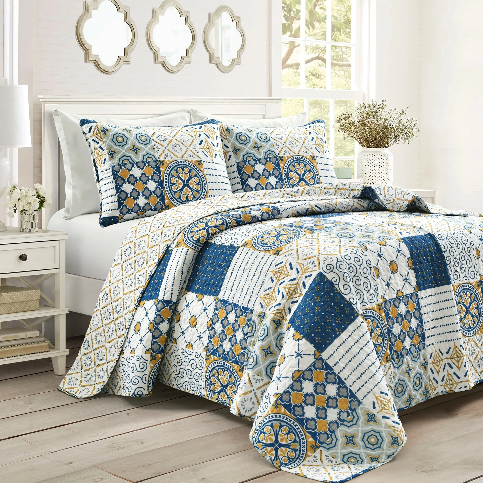 Deals 🎉 Lush Decor Monique 3 Piece Reversible Quilt Set 🔥 1 Deals 🎉 Lush Decor Monique 3 Piece Reversible Quilt Set 🔥