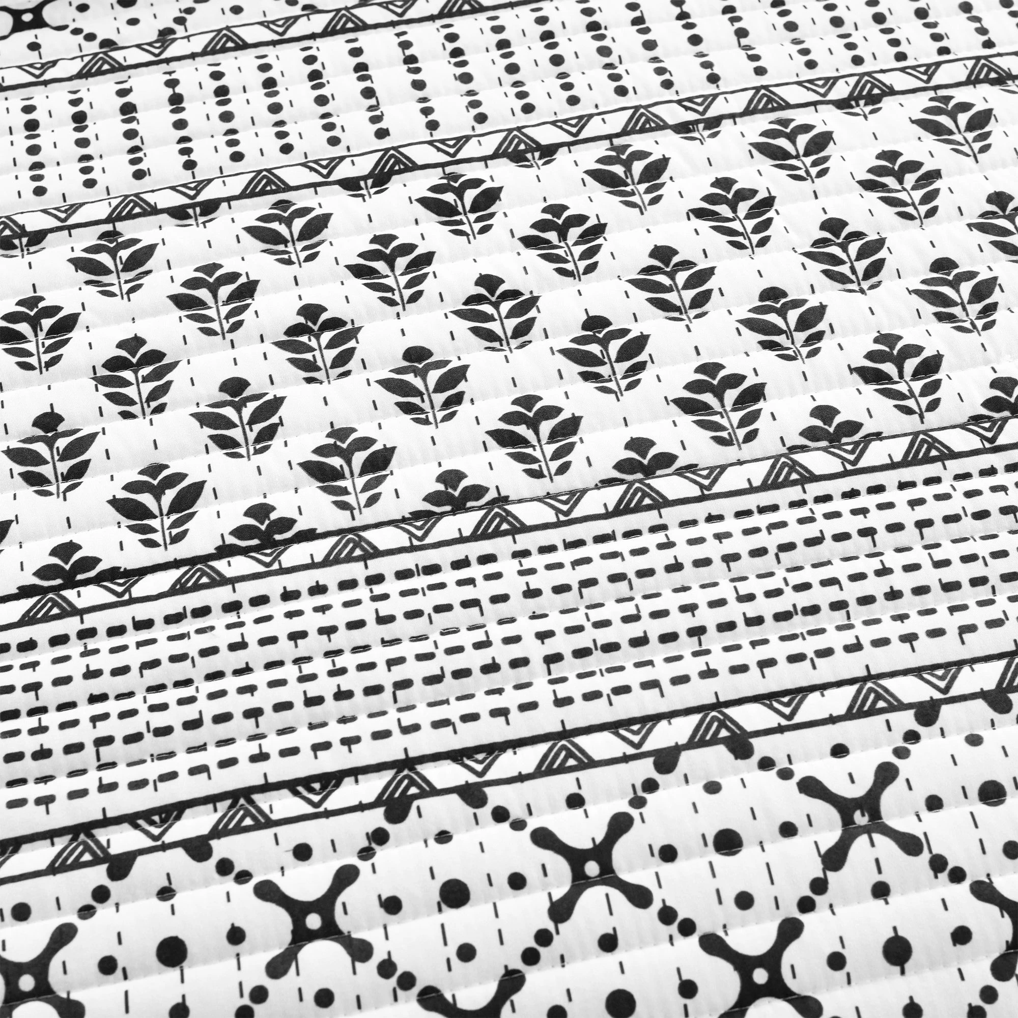 Outlet 𧨠Lush Decor Monique Stripe 3 Piece Quilt Set Navy & White π 5 Outlet 𧨠Lush Decor Monique Stripe 3 Piece Quilt Set Navy & White π - Image 5