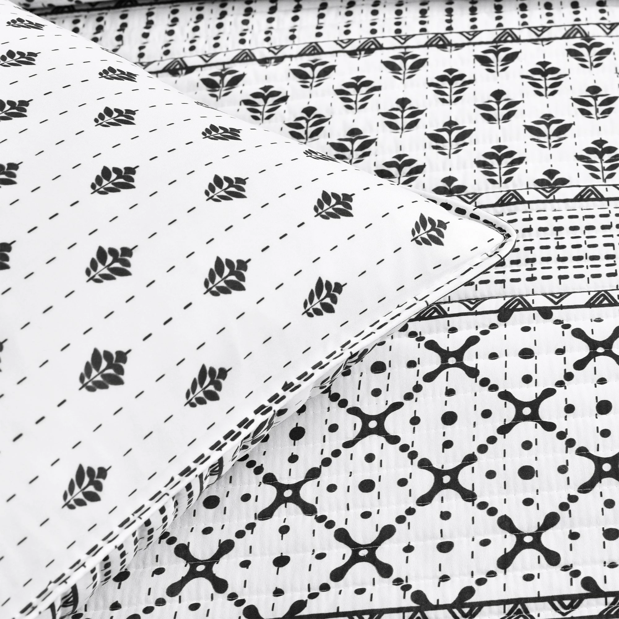 Outlet 𧨠Lush Decor Monique Stripe 3 Piece Quilt Set Navy & White π 7 Outlet 𧨠Lush Decor Monique Stripe 3 Piece Quilt Set Navy & White π - Image 7