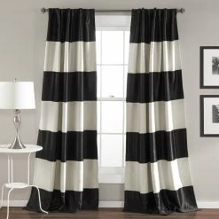 Hot Sale ✨ Lush Decor Montego Striped Curtain Panel Pair - 52"W X 84"L Black ❤️ -Lush Decor Shop Lush Decor Montego Stripe Window Curtain Panel Pair 6f4f2379 59ae 4502 bb8b 134b55aab69f 1000