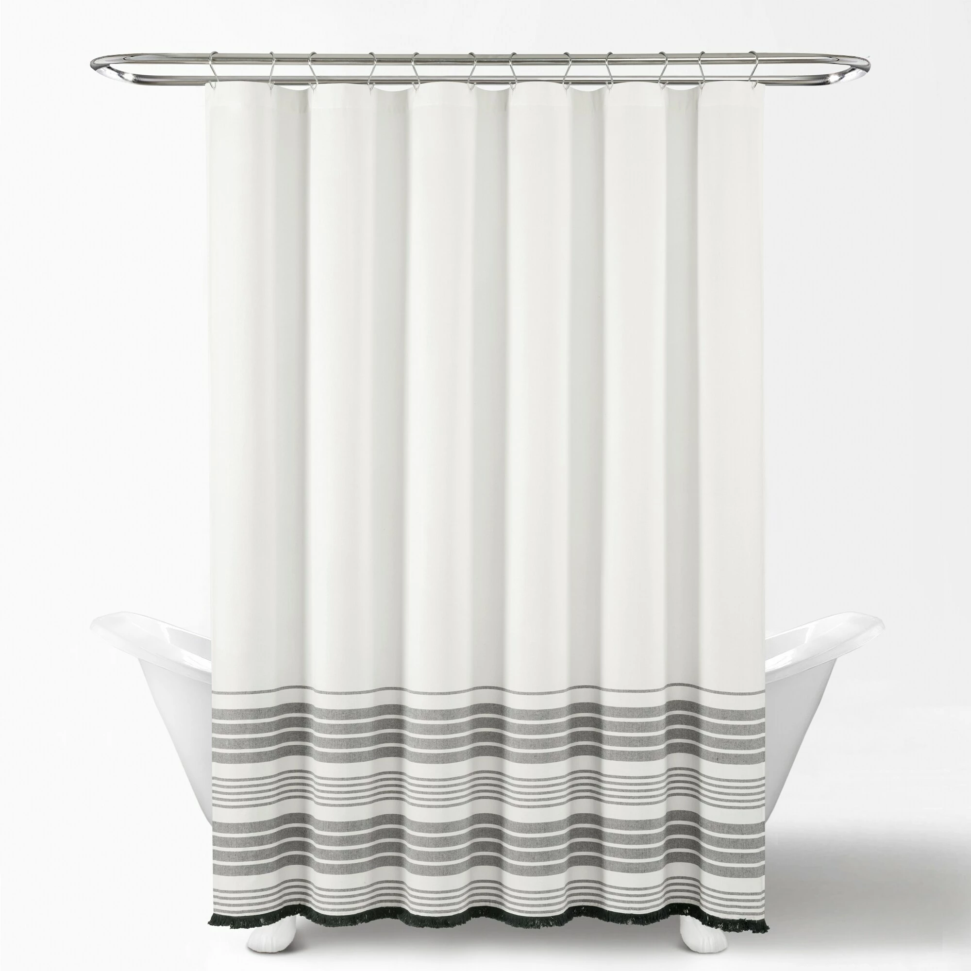 Best deal π₯ Lush Decor Nantucket Yarn Dyed Cotton Tassel Fringe Shower Curtain White/gray π 3 Best deal π₯ Lush Decor Nantucket Yarn Dyed Cotton Tassel Fringe Shower Curtain White/gray π - Image 3