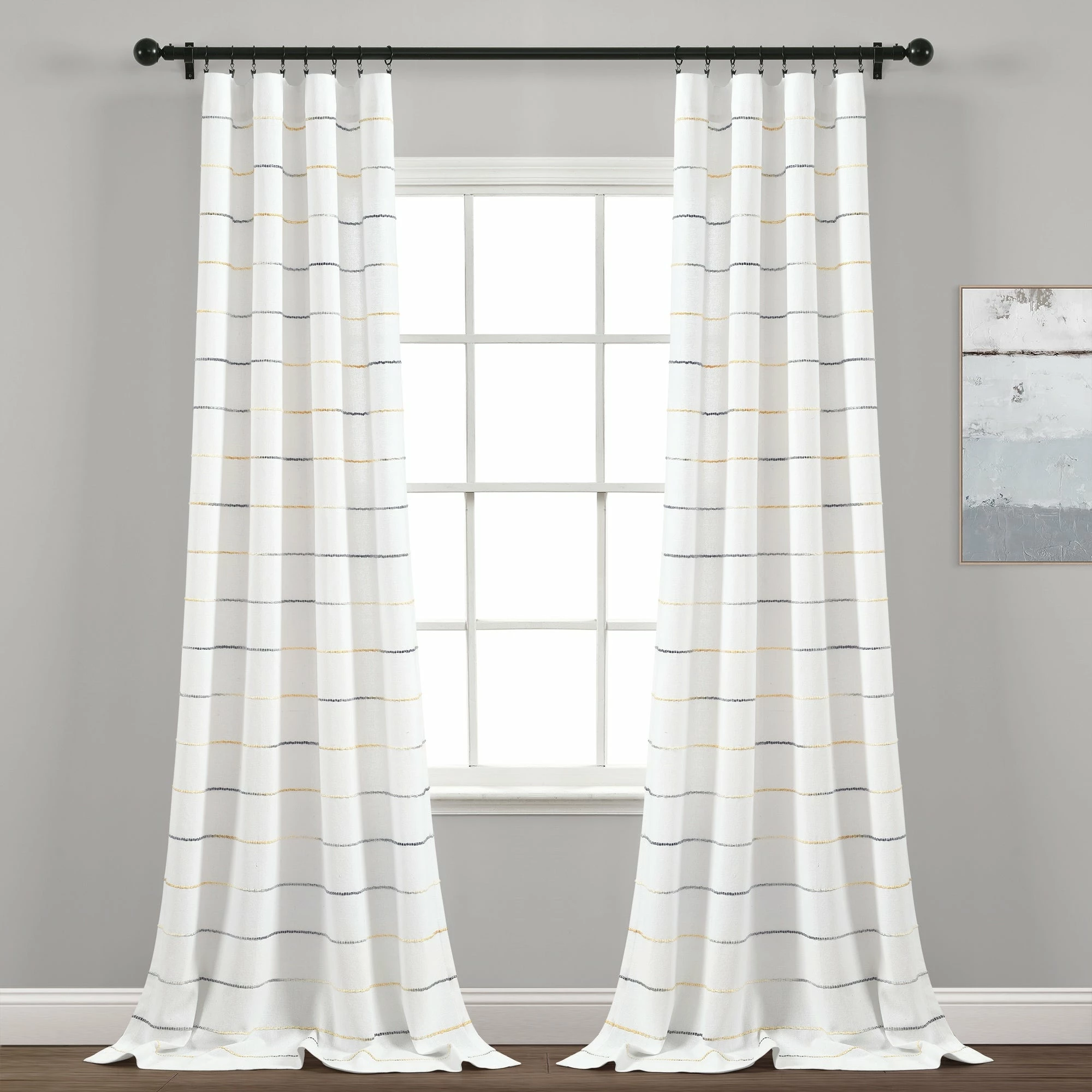 Coupon π Lush Decor Ombre Stripe Yarn Dyed Cotton Window Curtain Panel Pair - 108" X 40" β¨ 1 Coupon π Lush Decor Ombre Stripe Yarn Dyed Cotton Window Curtain Panel Pair - 108" X 40" β¨