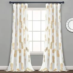 Best reviews of 💯 Lush Decor Pineapple Toss Window Curtain Panel Pair Gold ⭐