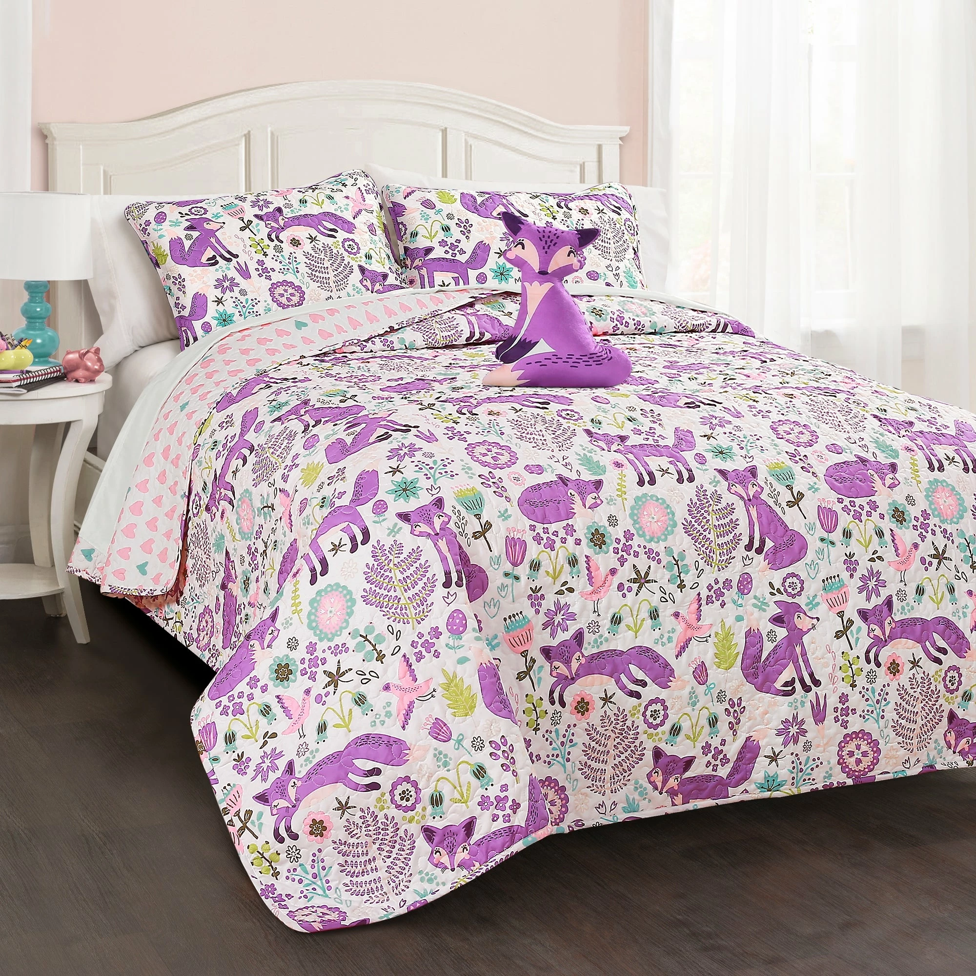 Promo π Lush Decor Pixie Fox 4-piece Quilt Set Navy π₯ 2 Promo π Lush Decor Pixie Fox 4-piece Quilt Set Navy π₯ - Image 2
