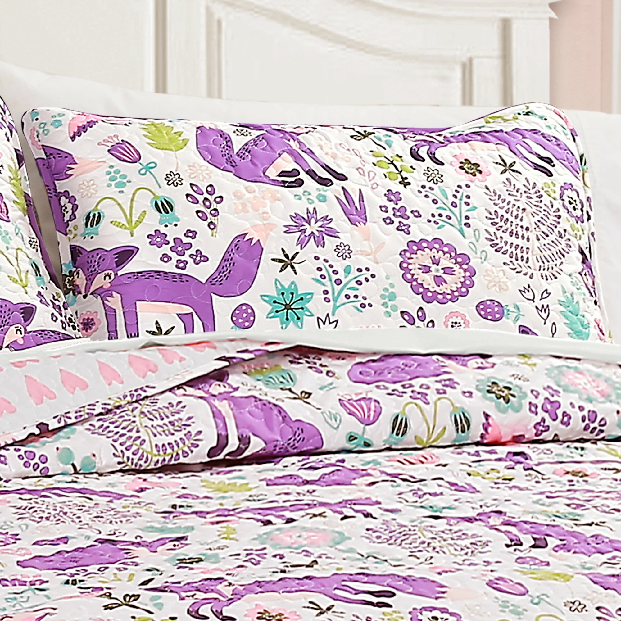 Promo π Lush Decor Pixie Fox 4-piece Quilt Set Navy π₯ 3 Promo π Lush Decor Pixie Fox 4-piece Quilt Set Navy π₯ - Image 3