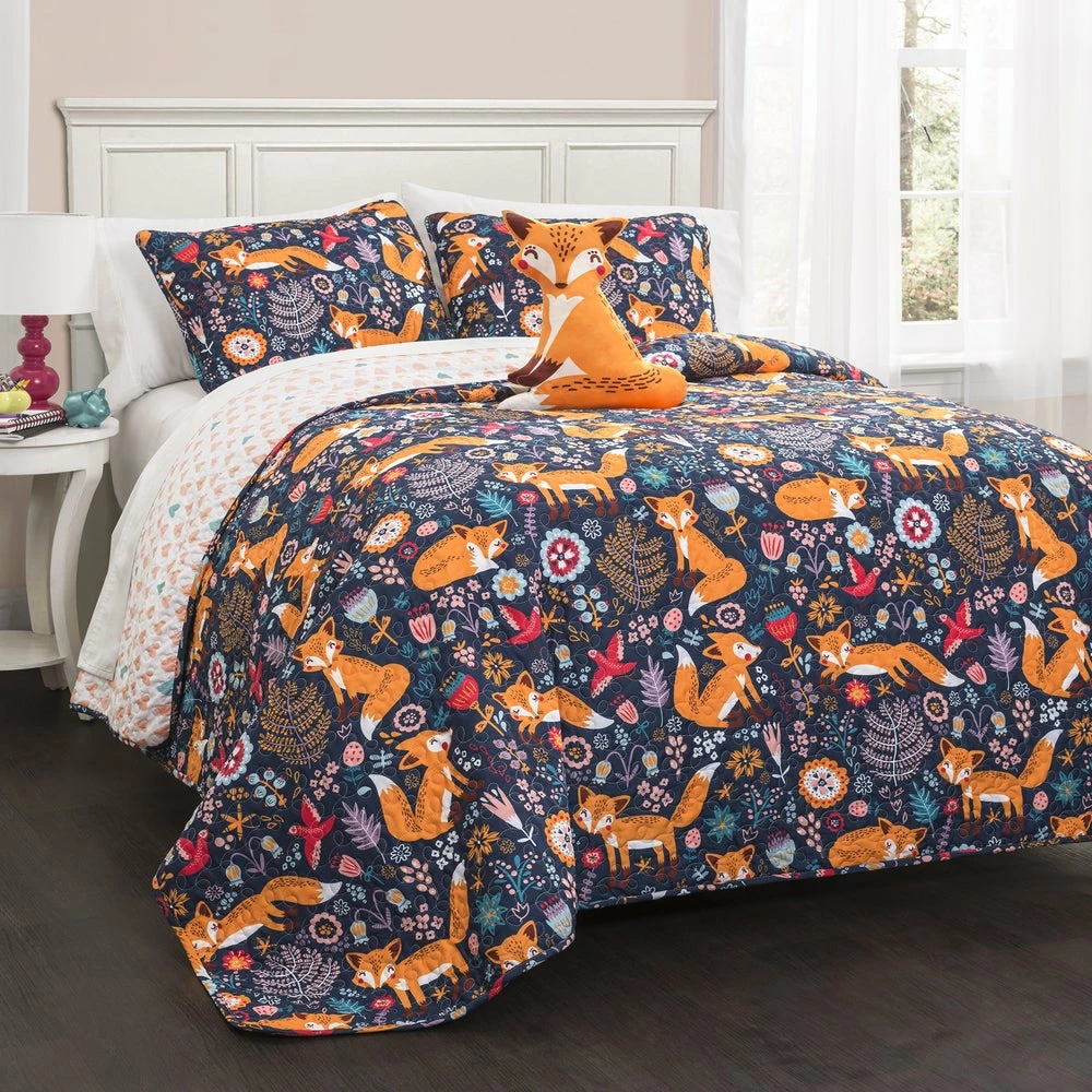 Promo π Lush Decor Pixie Fox 4-piece Quilt Set Navy π₯ 15 Promo π Lush Decor Pixie Fox 4-piece Quilt Set Navy π₯ - Image 15