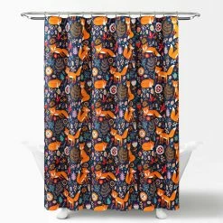 Hot Sale ❤️ Lush Decor Pixie Fox Shower Curtain Navy 💯 -Lush Decor Shop Lush Decor Pixie Fox Shower Curtain 2