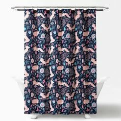 Hot Sale ❤️ Lush Decor Pixie Fox Shower Curtain Navy 💯 -Lush Decor Shop Lush Decor Pixie Fox Shower Curtain 9