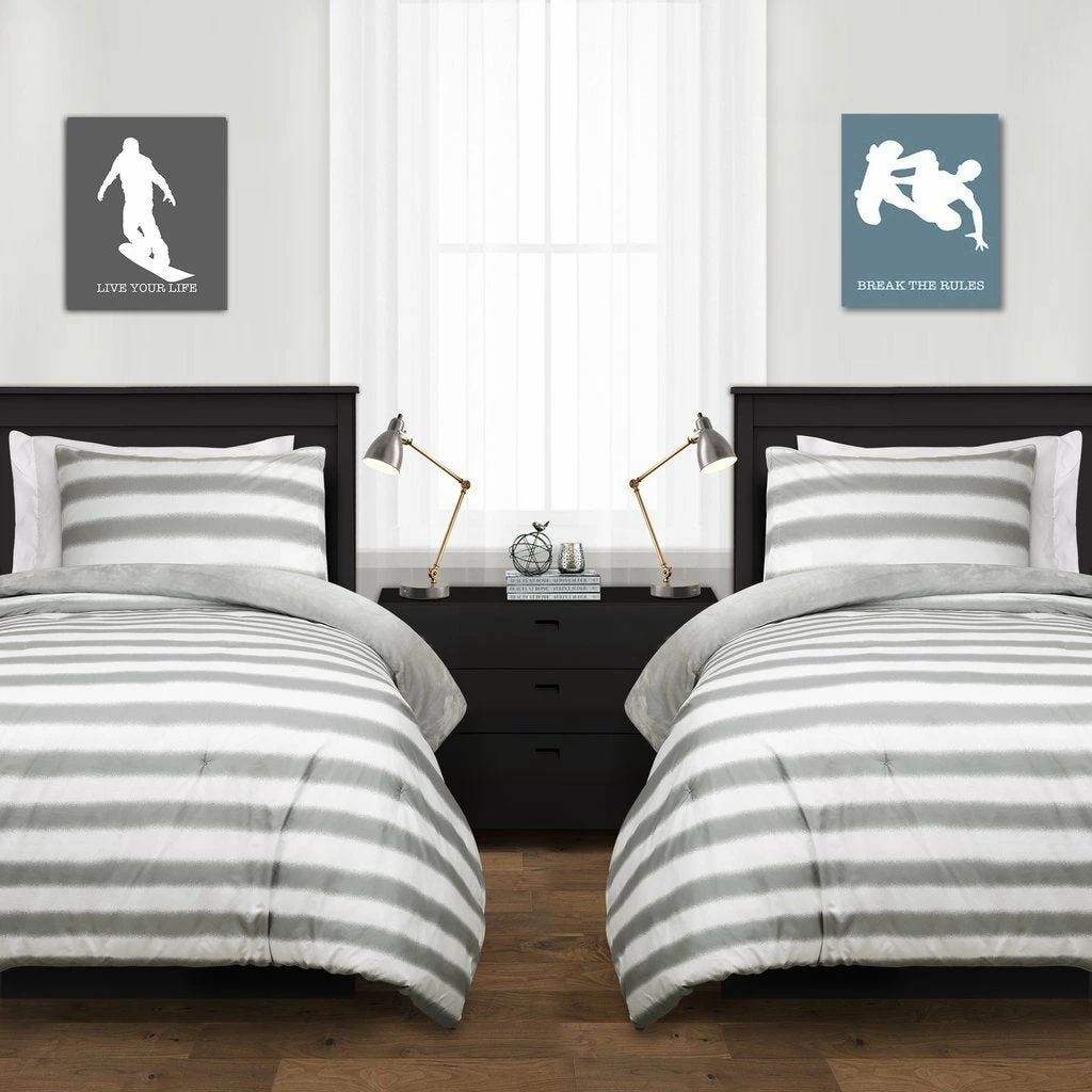 Best Sale π Lush Decor Plush Stripe Comforter Set π 4 Best Sale π Lush Decor Plush Stripe Comforter Set π - Image 4