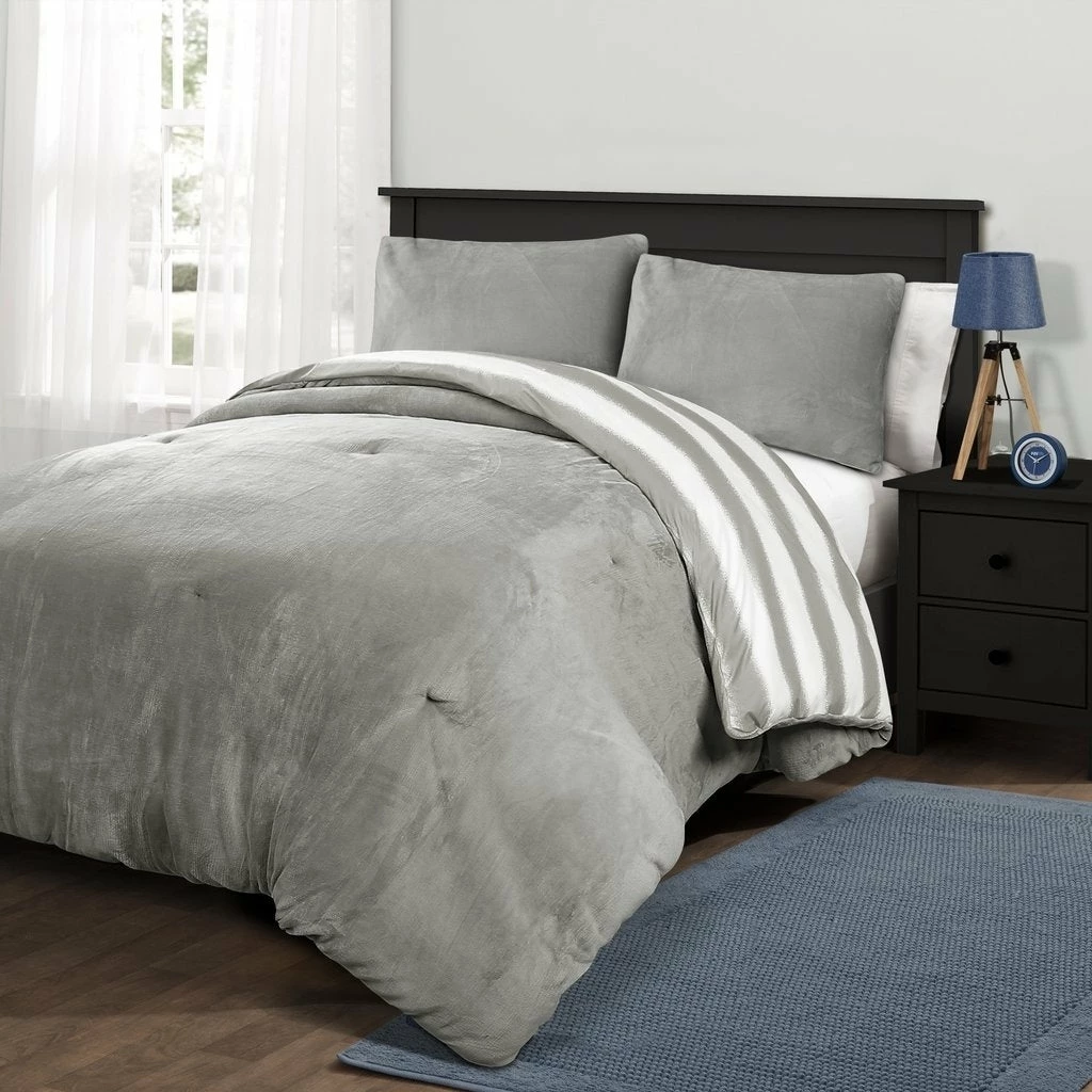 Best Sale π Lush Decor Plush Stripe Comforter Set π 1 Best Sale π Lush Decor Plush Stripe Comforter Set π