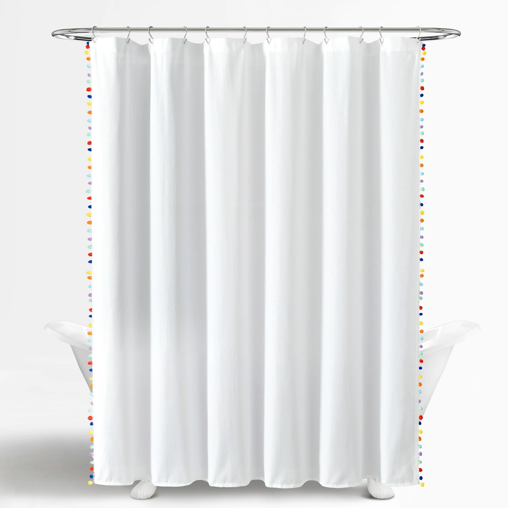 Budget π Lush Decor Pom Pom Shower Curtain Multi π 5 Budget π Lush Decor Pom Pom Shower Curtain Multi π - Image 5