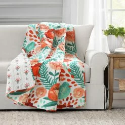 Best reviews of 💯 Lush Decor Poppy Garden Throw Blanket Navy 🎉