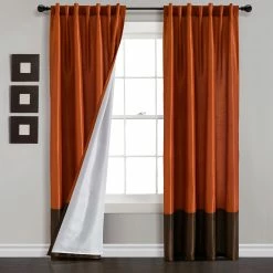 New 👍 Lush Decor Prima Back Tab/Rod Pocket Window Curtain Panels Set - 84" X 54" Brown/rust 🎉 -Lush Decor Shop Lush Decor Prima Back Tab Rod Pocket Window Curtain Panels Set 12