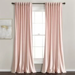 Cheap 😀 Lush Decor Prima Velvet Solid Light Filtering Back Tab Rod Pocket Window Curtain Panels Set Navy 🔔