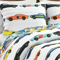 Cheapest ✔️ Lush Decor Race Cars Print 3-Piece Quilt Set Navy 👍 -Lush Decor Shop Lush Decor Race Cars Print 3 Piece Quilt Set 5