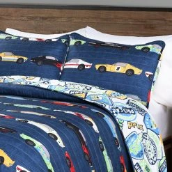 Cheapest ✔️ Lush Decor Race Cars Print 3-Piece Quilt Set Navy 👍 -Lush Decor Shop Lush Decor Race Cars Print 3 Piece Quilt Set 9
