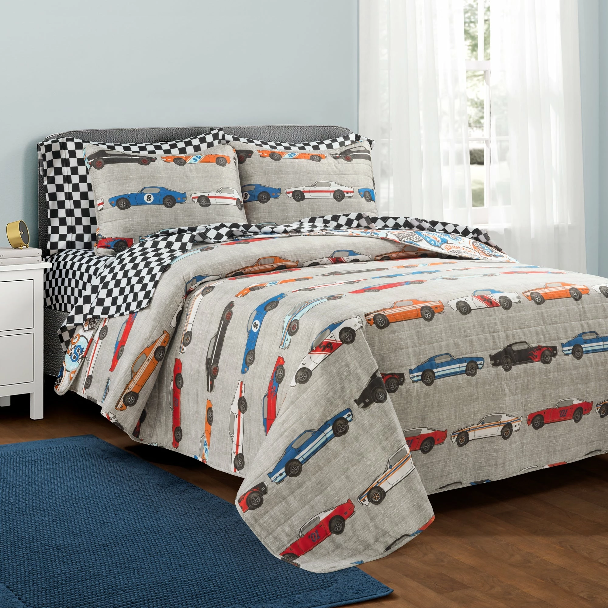 Promo βοΈ Lush Decor Race Cars Soft Reversible Oversized Quilt π₯ 1 Promo βοΈ Lush Decor Race Cars Soft Reversible Oversized Quilt π₯