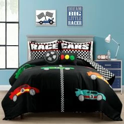 Best reviews of β Lush Decor Racing Cars Reversible Oversized Comforter Set Navy π