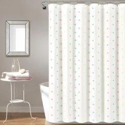 Brand new 🎁 Lush Decor Rainbow Tufted Dot Shower Curtain 🥰
