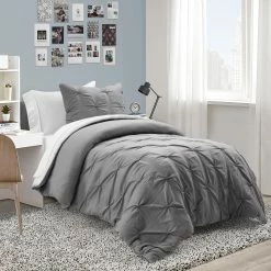 Coupon 🛒 Lush Decor Ravello Pintuck BIAB Soft Reversible Printed Comforter With Sheet Gray 😍