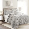 Flash Sale 🧨 Lush Decor Ravello Pintuck Caroline Geo Comforter Set Light Gray ⭐